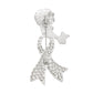 Breast Cancer Silver Pink Ribbon Legs Brooch Pin
