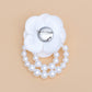 Brooch White Flower Draped White Pearls Pin