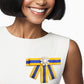 SGRHO Sorority Blue Gold Bow Tie Style Brooch