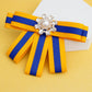 SGRHO Sorority Blue Gold Bow Tie Style Brooch