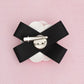 Brooch Clip Pink Faux Leather Camellia Ribbon Pin