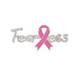 Breast Cancer Silver Fearless Pink Ribbon Brooch