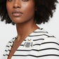 Brooch Hair Clip White Black Stripe COCO Shirt Pin