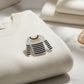 Brooch Hair Clip White Black Stripe COCO Shirt Pin