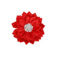 Brooch Red Flower Pearl Clip and Pin for Women