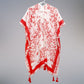 DST Sorority Red White Leopard Structured Kimono