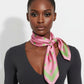 Pink and Green Polka Dot Silky Square Scarf AKA