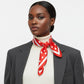 Red and White Polka Dot Silky Square Scarf DST