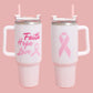 Breast Cancer White Bling 40.5 oz Tumbler Cup