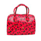 Domed Satchel Neon Fuchsia Leopard Handbag Set
