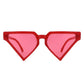 Sunglasses Red Triangle Pointed for Women