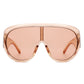 Sunglasses Pink Retro Rounded Visor for Women