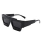 Sunglasses Black Flat Top Irregular Square Women