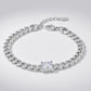 Silver Steel Princess CZ Cuban Chain Bracelet
