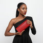 Clutch XLong Red Rhinestone Flap Evening Bag