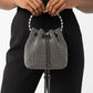 Bucket Bag Black Rhinestone Mesh Crystal Clutch