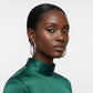 Hoop 18k Gold Steel Hollow 70mm Thick Earrings