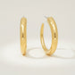 Hoop 18K Gold Steel Graduated Open C Earrings