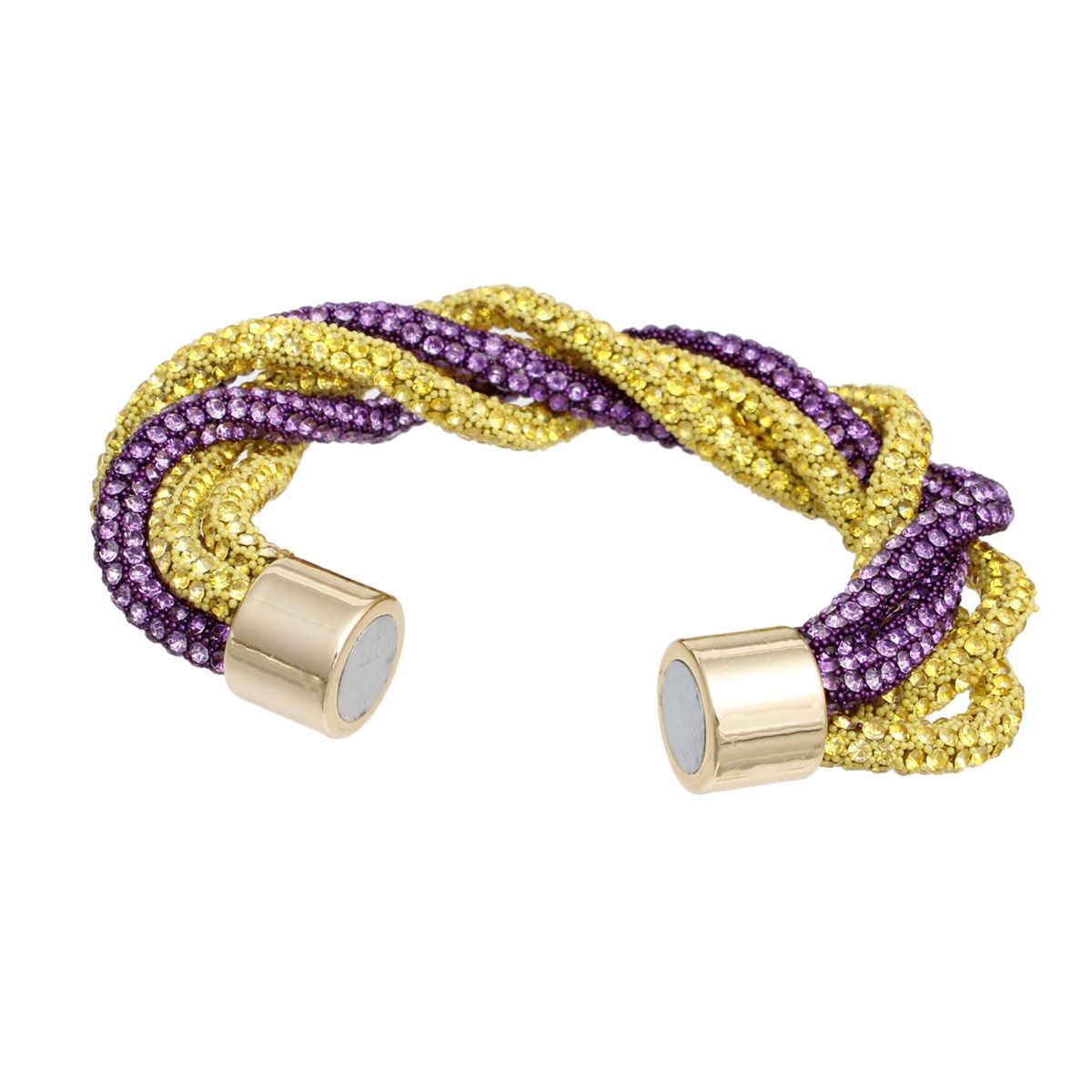 Omega Psi Vibrant Purple Gold Twisted Tube Bracelet