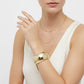 Bangle Polished Gold Oval Wide Sleek Bracelet