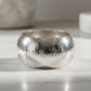 Bangle Hammered Silver Wide High Fashion Bracelet