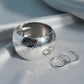 Bangle Hammered Silver Wide High Fashion Bracelet