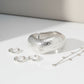 Bangle Hammered Silver Wavy Chunky Bracelet