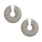 Hoop Oversized Silver Aurbo Stripe Wide Earrings