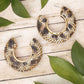 Hoop Leopard Pave Rhinestone Embellished Earrings