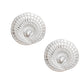 Stud Seashell Swirl Large Silver Metal Earrings
