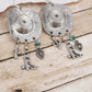 Fish Hook Silver Cowgirl Hat Western Earrings