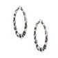 Hoop Leopard Pattern Silver Bamboo Earrings Women