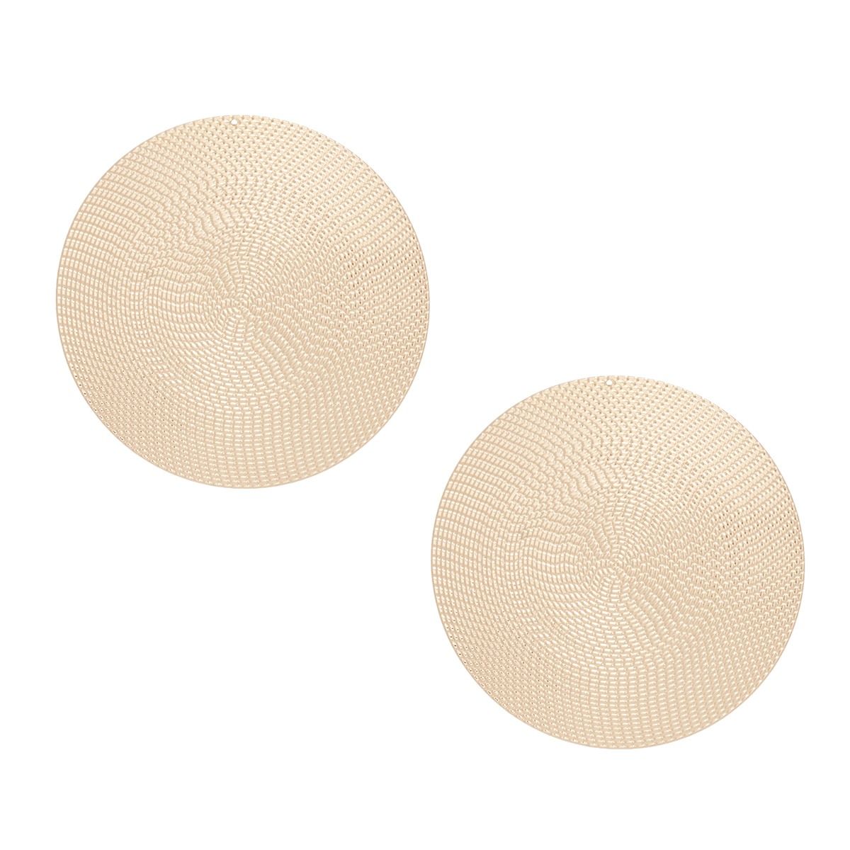 Stud XL Textured Gold Metal Disc Tribal Earrings
