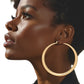 Hoop Sleek Gold Graduated Design Earrings Women