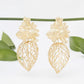 Drop Architectural Gold 3D Caged Leaf Earrings