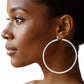 Hoop Classic 3 in Square Cut Silver Earrings Women