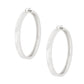 Hoop Silver Modern Flat Metal Wide Design Earrings