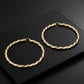 Hoop Large Twisted Gold Textured Thick Earrings