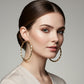 Hoop Large Twisted Gold Textured Thick Earrings