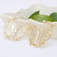 Hoop Dimensional Butterfly Gold Bamboo Earrings