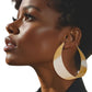Hoop Contoured Gold Twisted U Shape Earrings