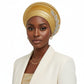 Instant Gele Gold Dazzling Structured Headwrap