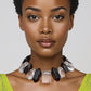 Toggle Chunky Transparent Black Clear Bead Necklace