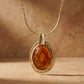 Vintage Large Marbled Brown Resin Pendant Necklace