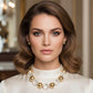 Chunky Faceted Clear and Metal Ball Bead Necklace