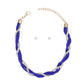 Sorority Vibrant Blue Clear Twisted Tube Necklace