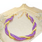 Omega Psi Vibrant Purple Gold Twisted Tube Necklace