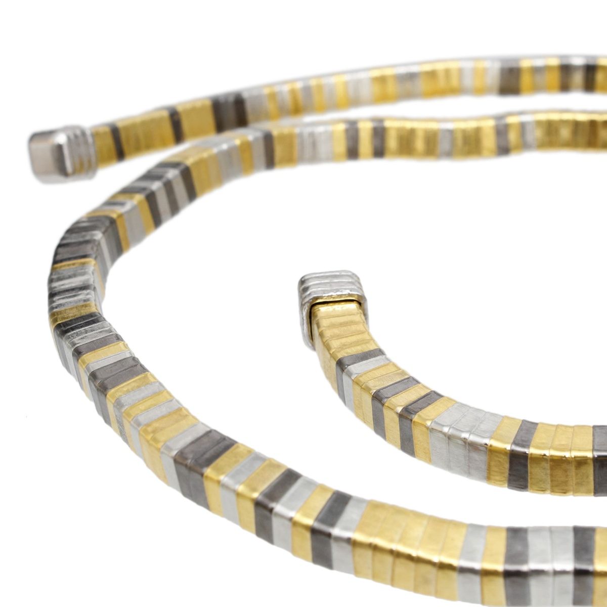 Convertible Mixed Metal Tubogas Flex Coil Necklace