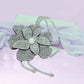 Long Y Brilliant Clear Blooming Flower Necklace