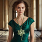 Long Y Brilliant Green Blooming Flower Necklace